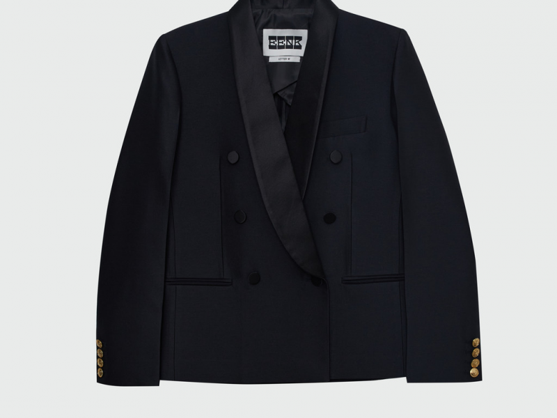 WEIDA Double-Breasted Peaked Blazer - Navy/Black