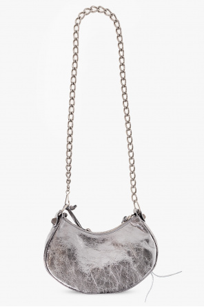 BALENCIAGA SILVER ‘LE CAGOLE XS’ SHOULDER BAG