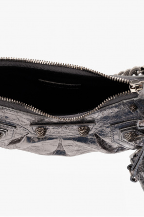 BALENCIAGA SILVER ‘LE CAGOLE XS’ SHOULDER BAG