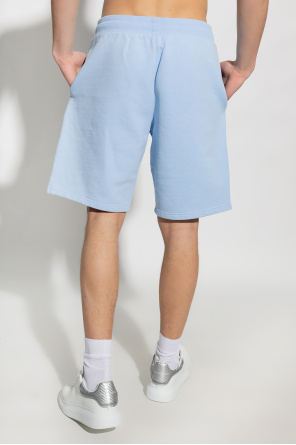 AMI ALEXANDRE MATTIUSSI BLUE SHORTS WITH LOGO