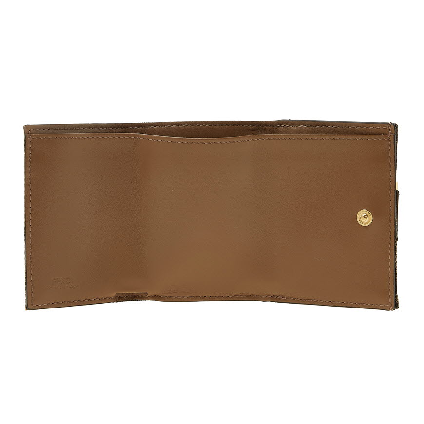 Micro Trifold Brown fabric wallet