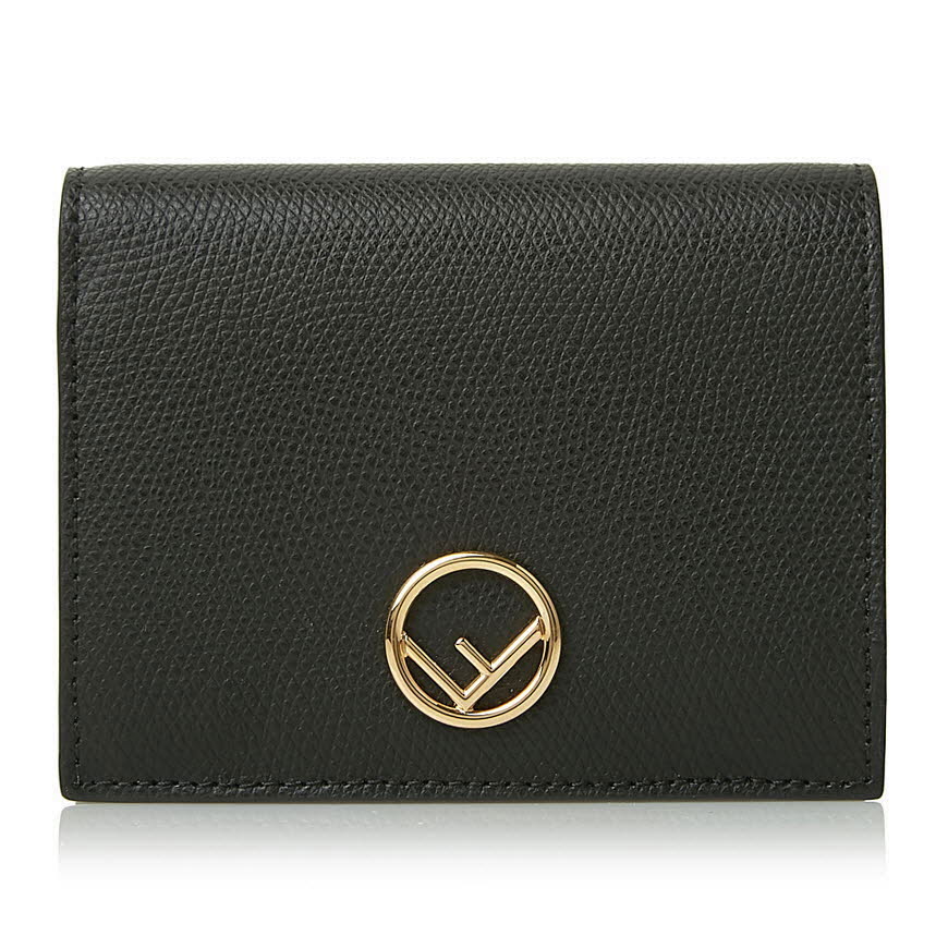 Bifold Black compact leather wallet