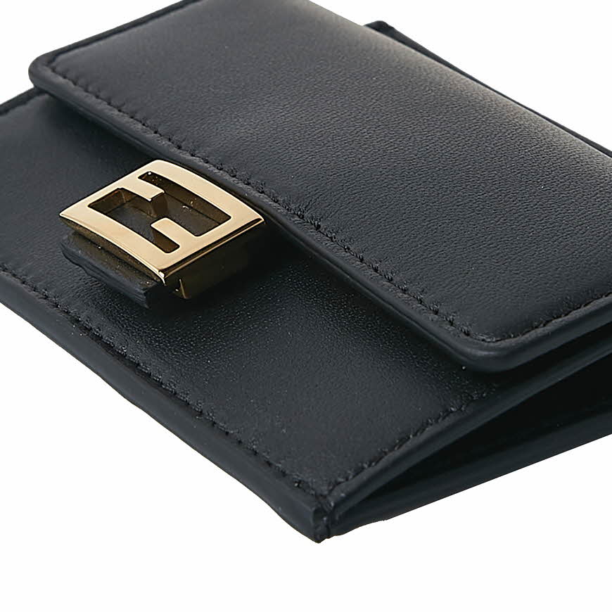 Baguette Card Holder Black nappa leather card holder
