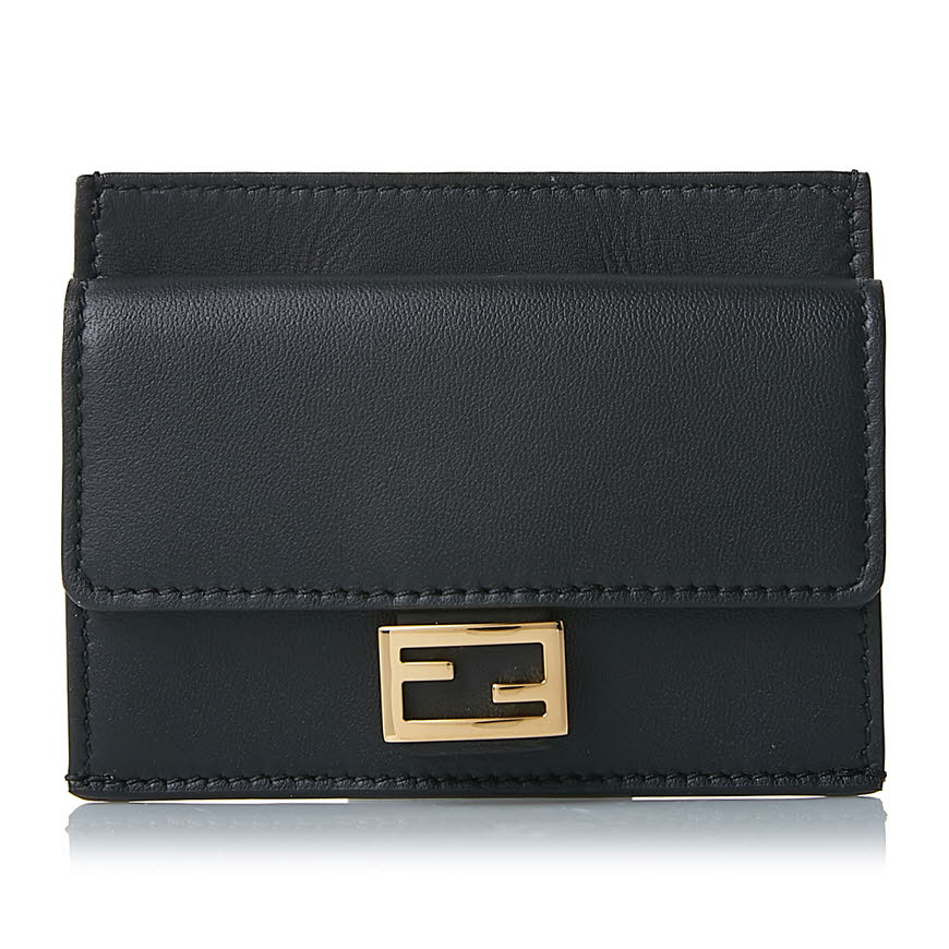 Baguette Card Holder Black nappa leather card holder
