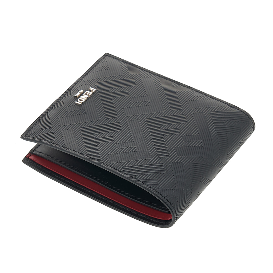 FF wallet Black and red leather bi-fold wallet
