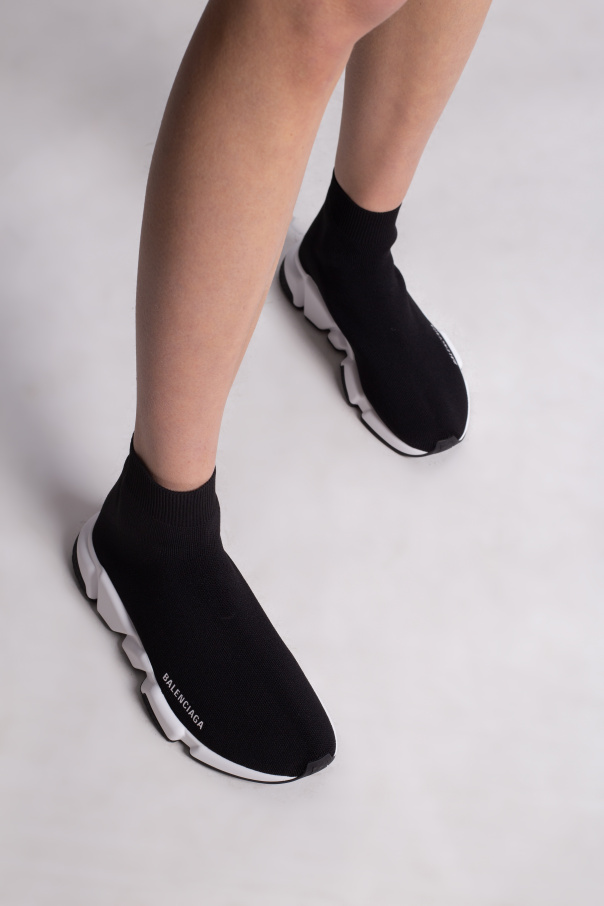 BALENCIAGA BLACK ‘SPEED LT’ SOCK SNEAKERS WHITE