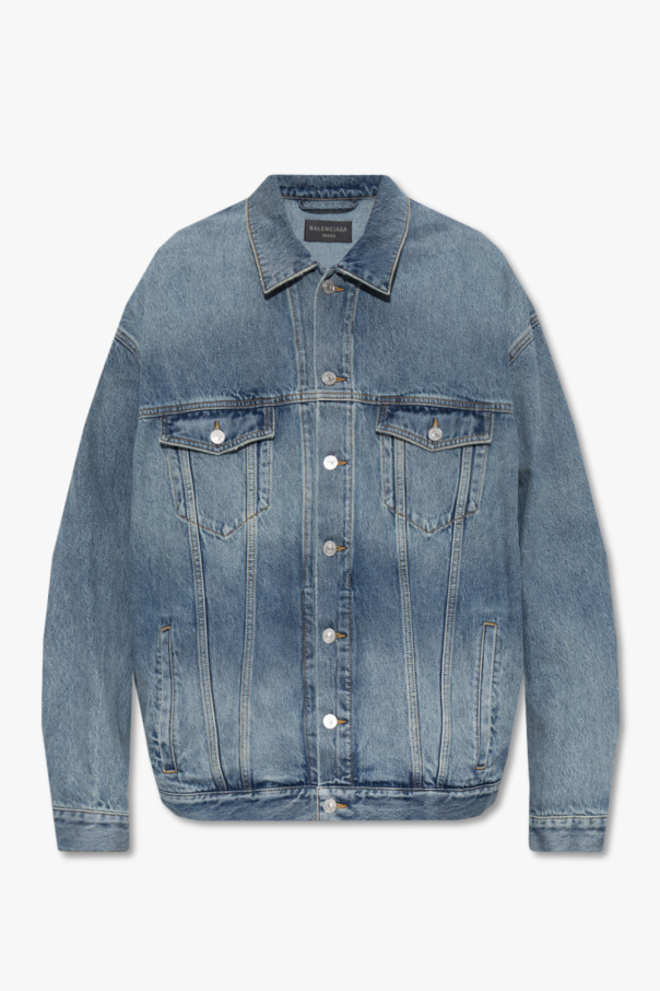 BALENCIAGA  Rear Logo Denim Jacket  Men  Blue 4773  Flannels