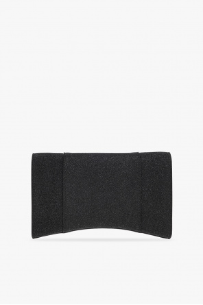 BALENCIAGA BLACK ‘HOURGLASS MINI’ WALLET WITH CHAIN