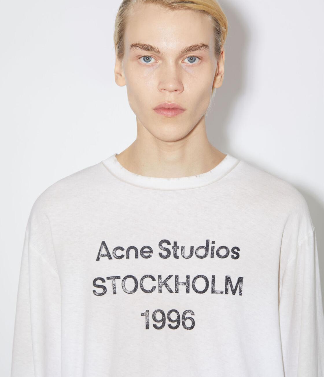 Acne Studios Logo Long Sleeve T-Shirt Optic White