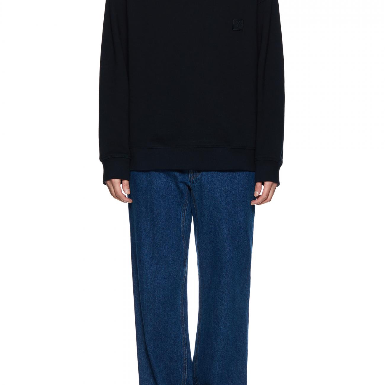 Black Flower Print Backlogo Sweatshirt