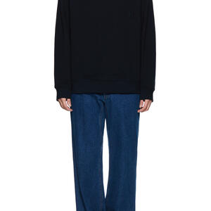 Black Flower Print Backlogo Sweatshirt