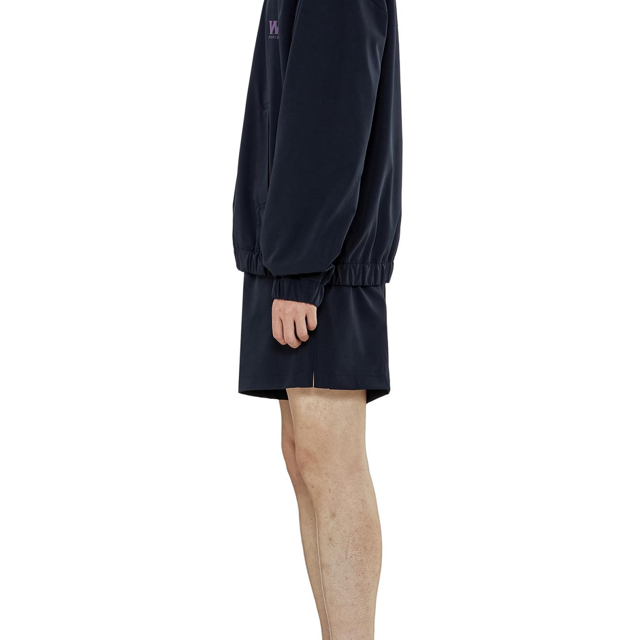 Navy Nylon String Long Sleeve Back Logo T-shirt