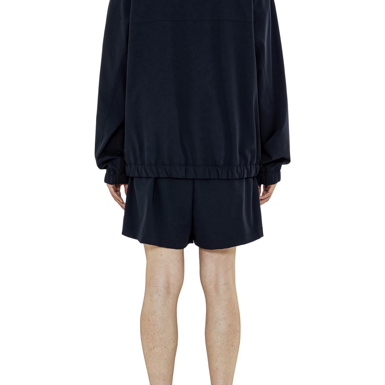 Navy Nylon String Long Sleeve Back Logo T-shirt