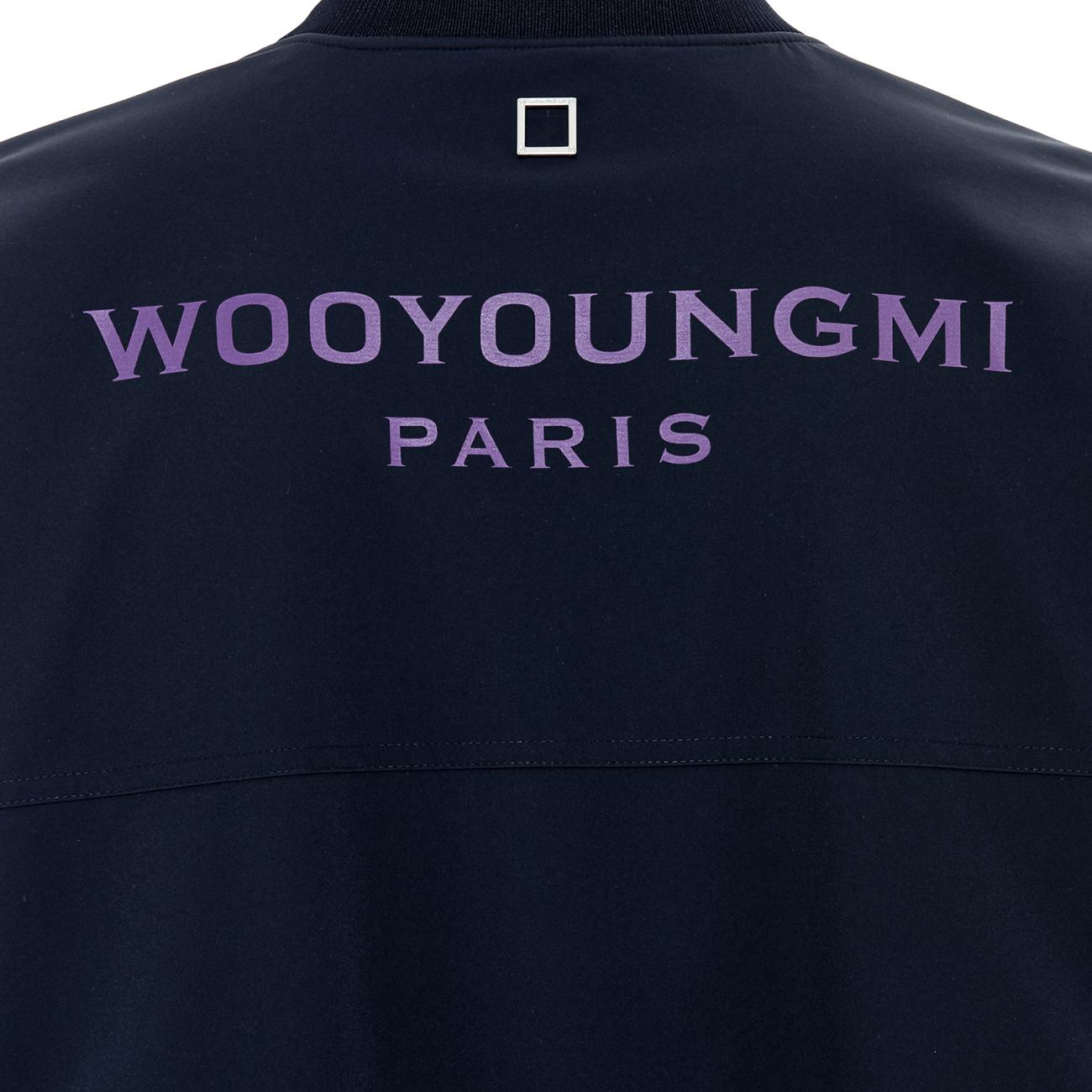 Navy Nylon String Long Sleeve Back Logo T-shirt
