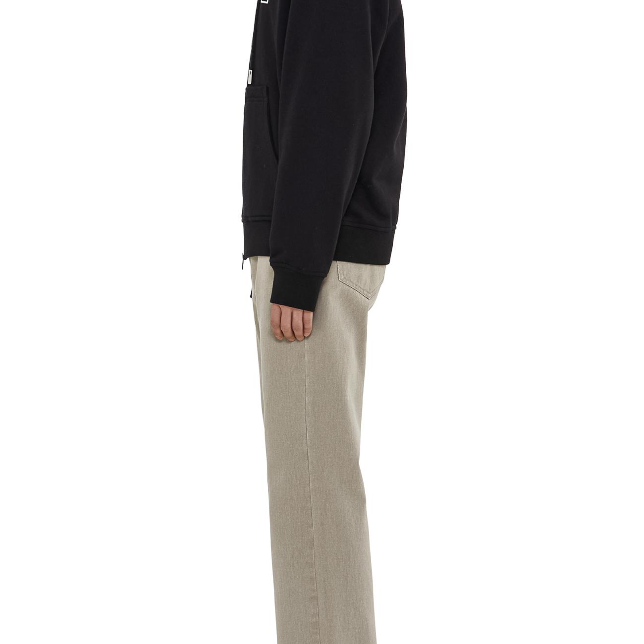 Black back logo hooded zip-up