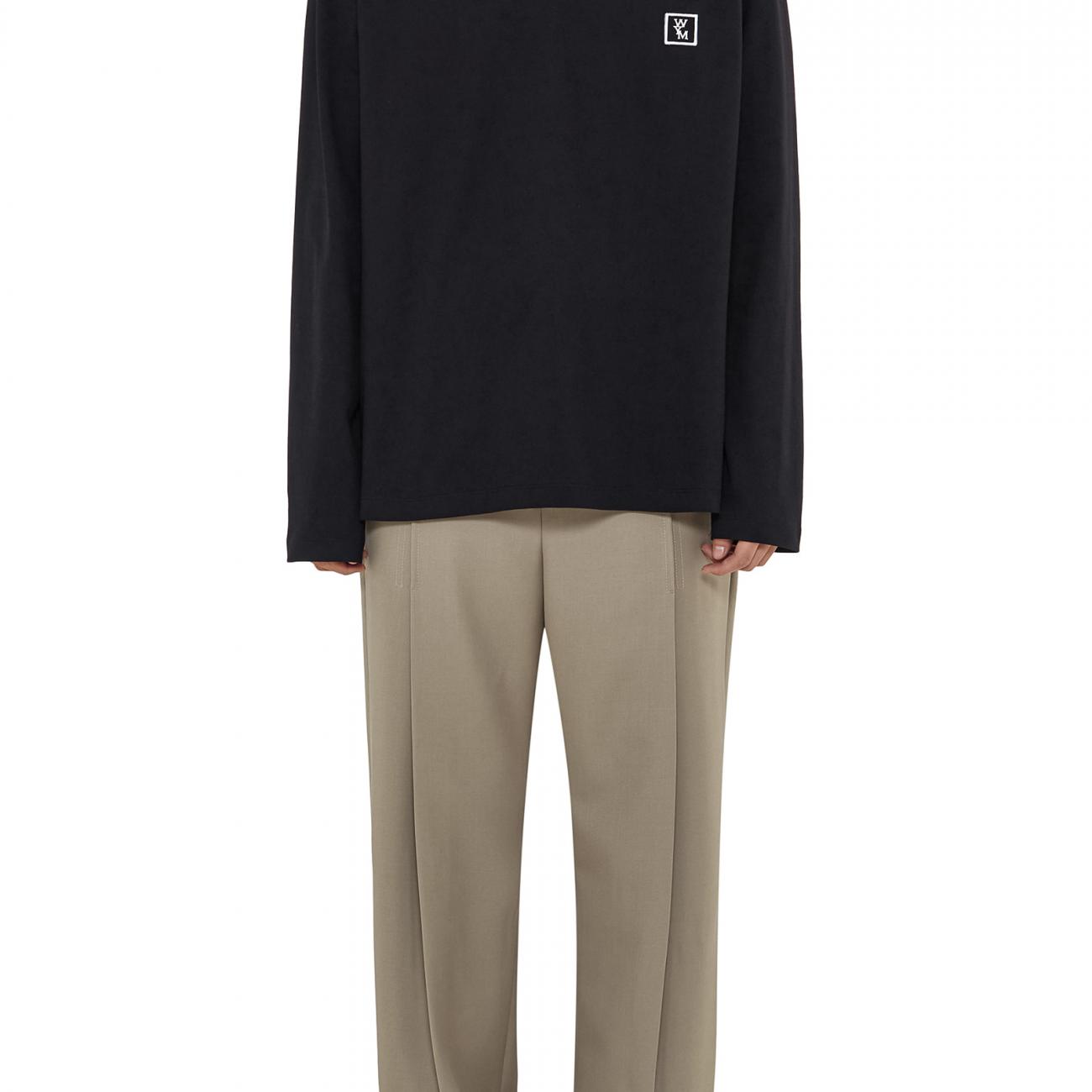 Black Cotton Backlogo Long Sleeve T-shirt