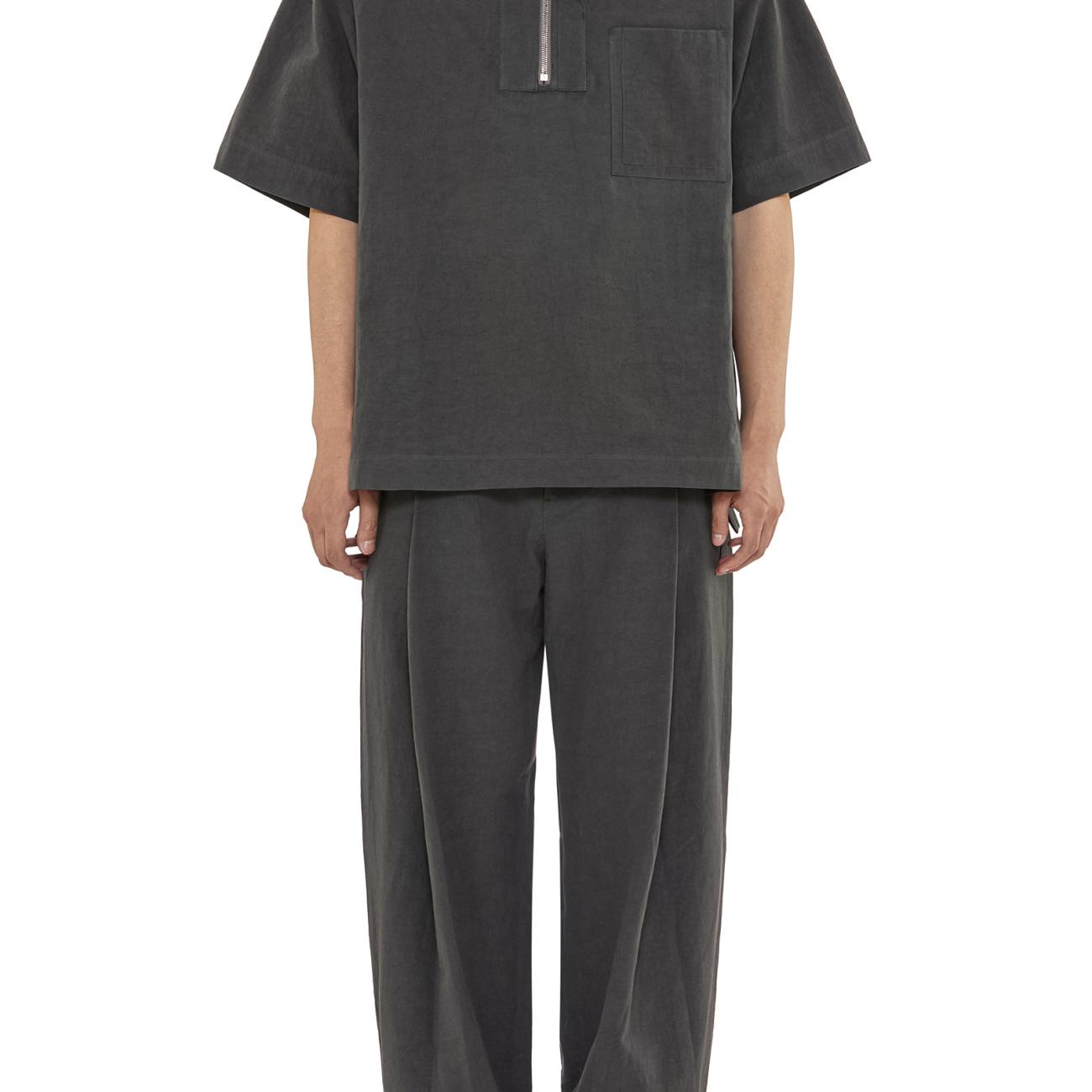 Gray hemp polo shirt