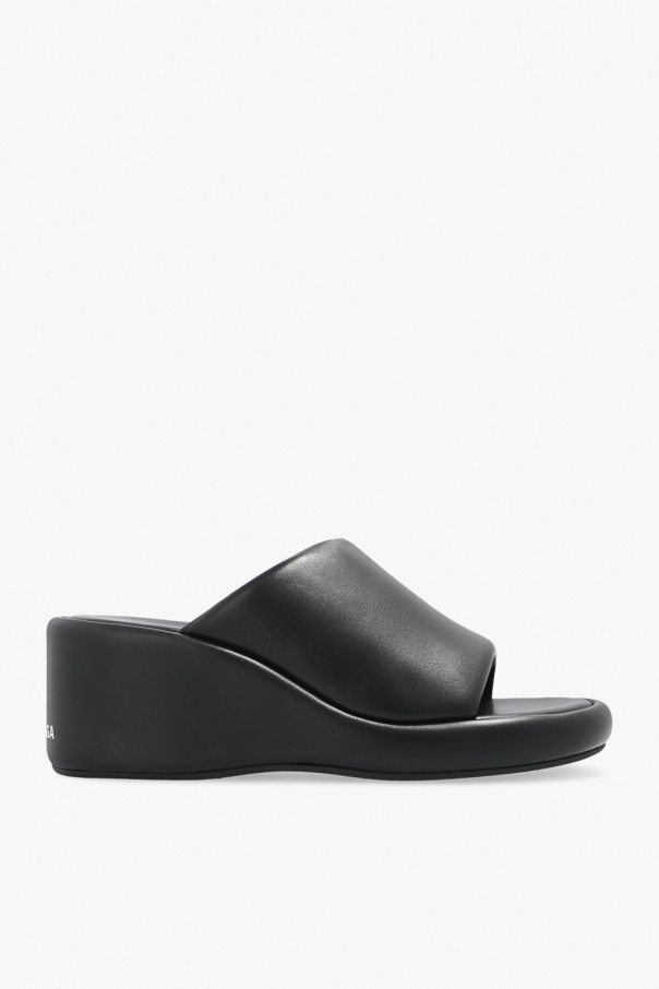 BALENCIAGA BLACK ‘RISE’ WEDGE SLIDES