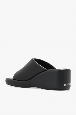 BALENCIAGA BLACK ‘RISE’ WEDGE SLIDES