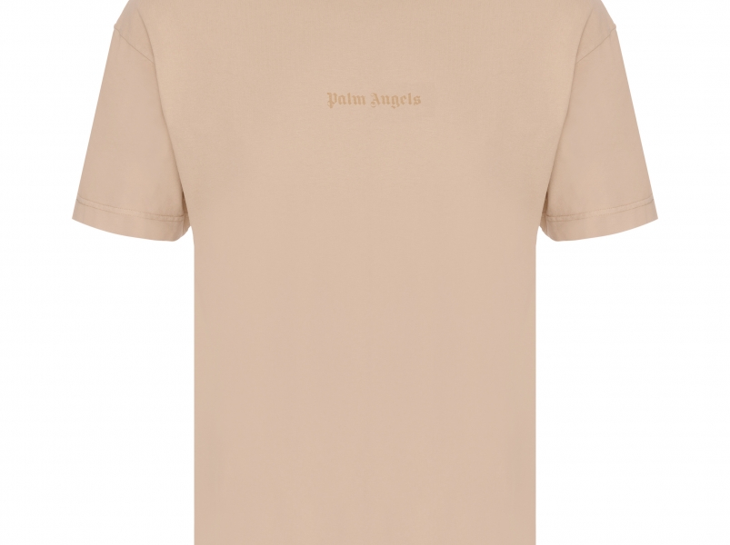PALM ANGELS Logo cotton t-shirt beige