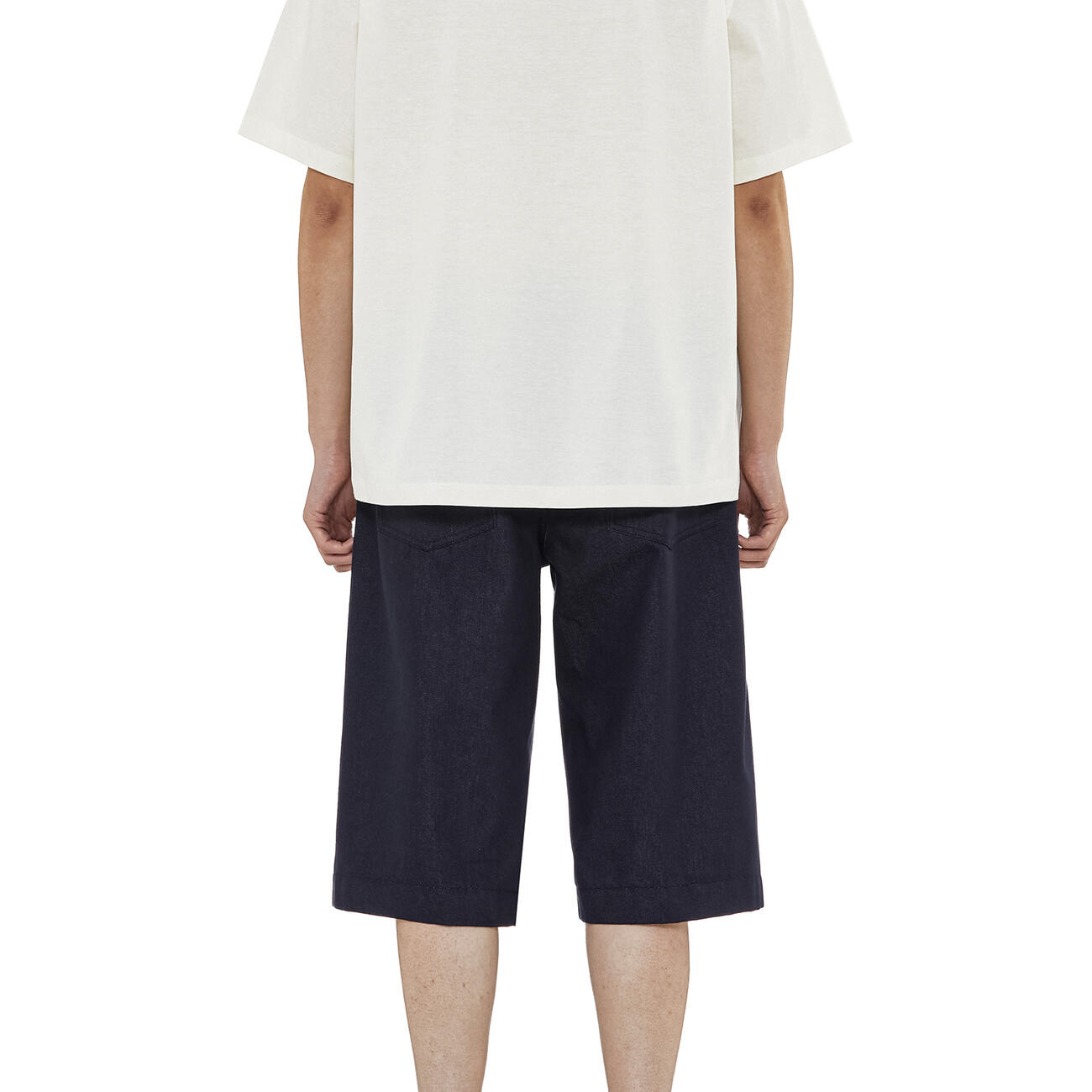 Ivory Cotton and Leather Patch T-shirt