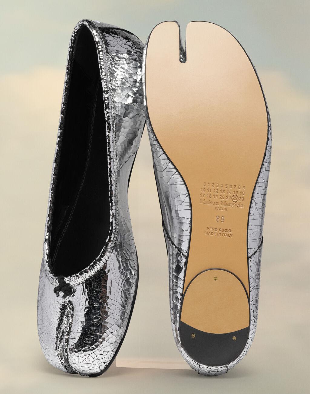 Tabi broken mirror ballerina silver
