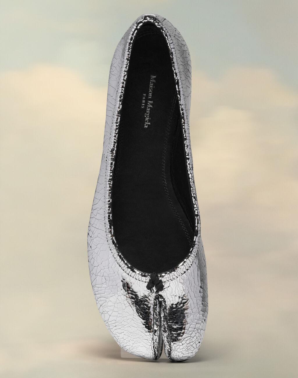 Tabi broken mirror ballerina silver