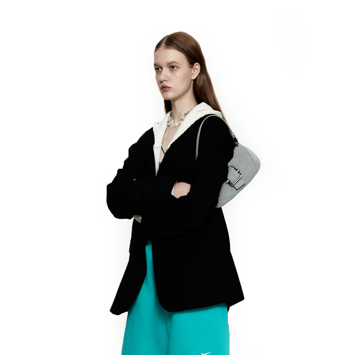 SHOULDER BROCLE_SMALL [DENIM ICE GREY]