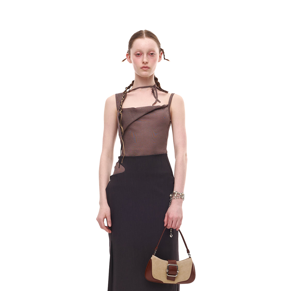        SHOULDER BROCLE_SMALL [BROWN COMBI]