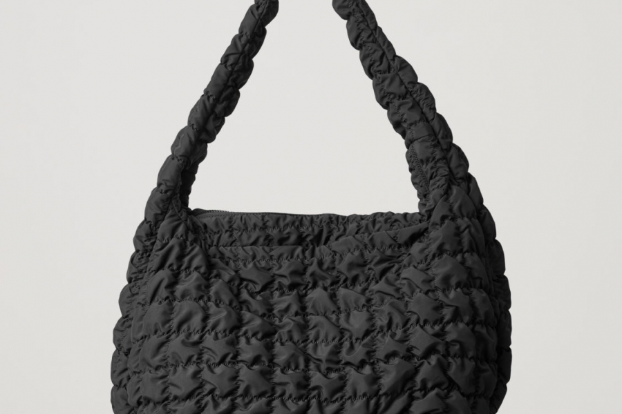 COS Quilted Oversized Shoulder Bag Black