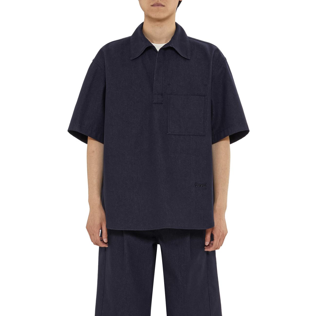 navy denim polo shirt