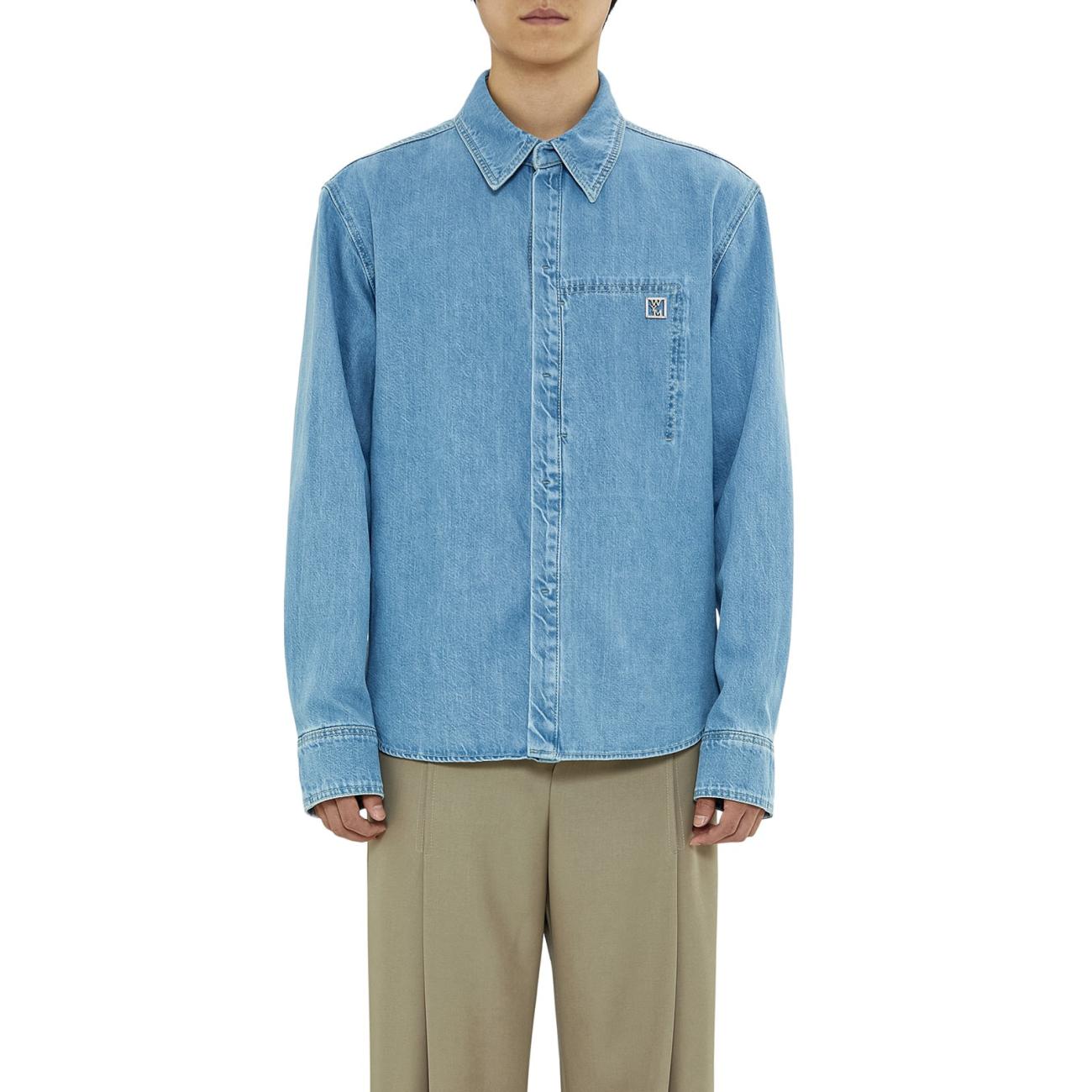 light blue nickel logo shirt