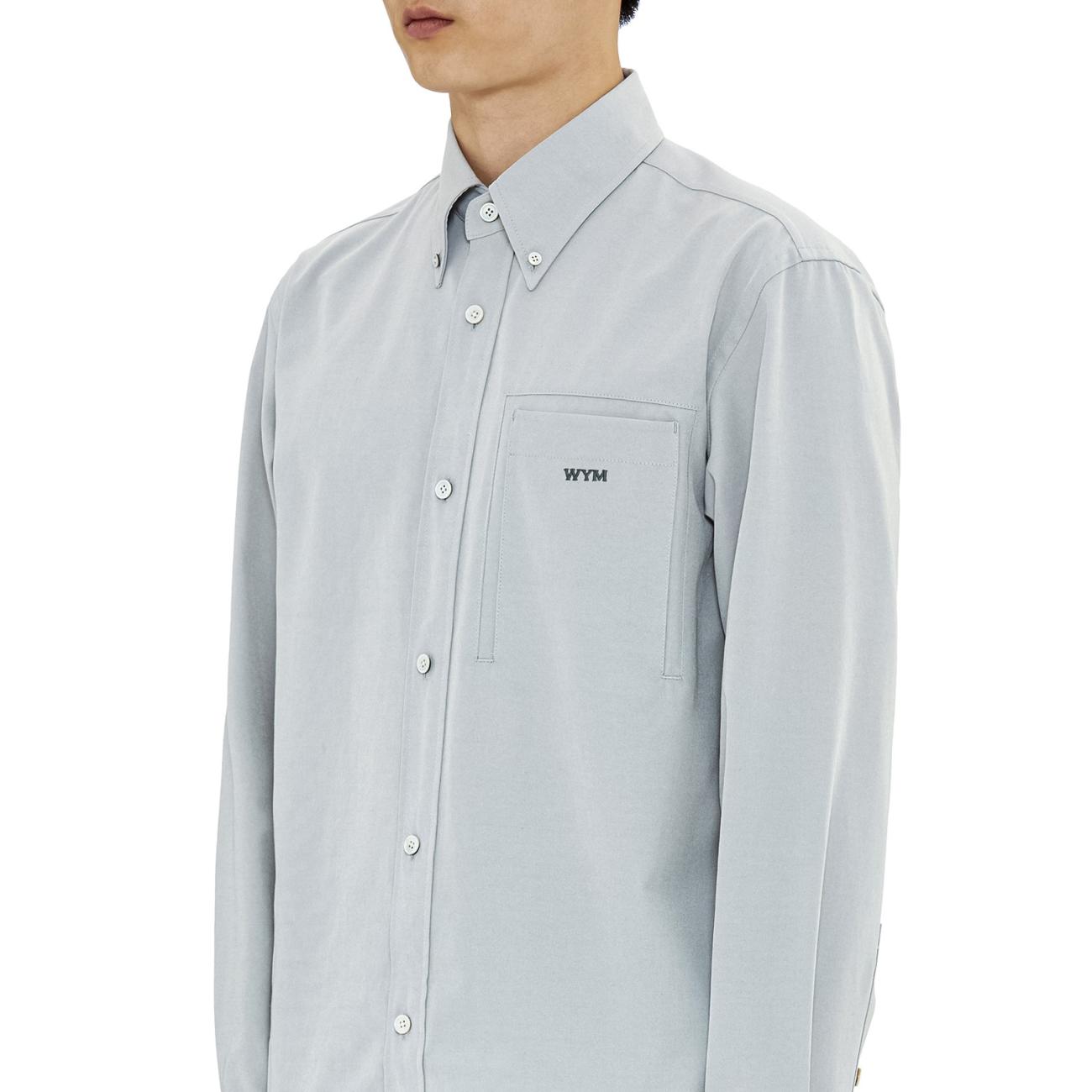 Gray oxford button-down shirt