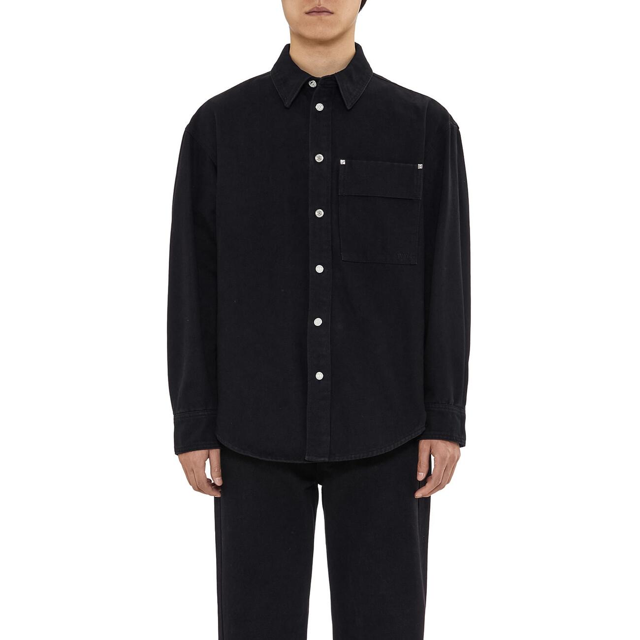 Black Denim Backlogo Shirt