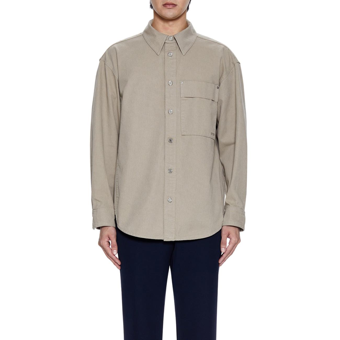 Beige Denim Backlogo Shirt