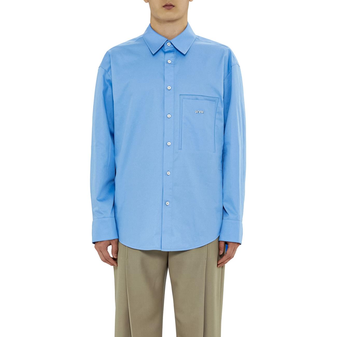 Blue Cotton Backlogo Shirt