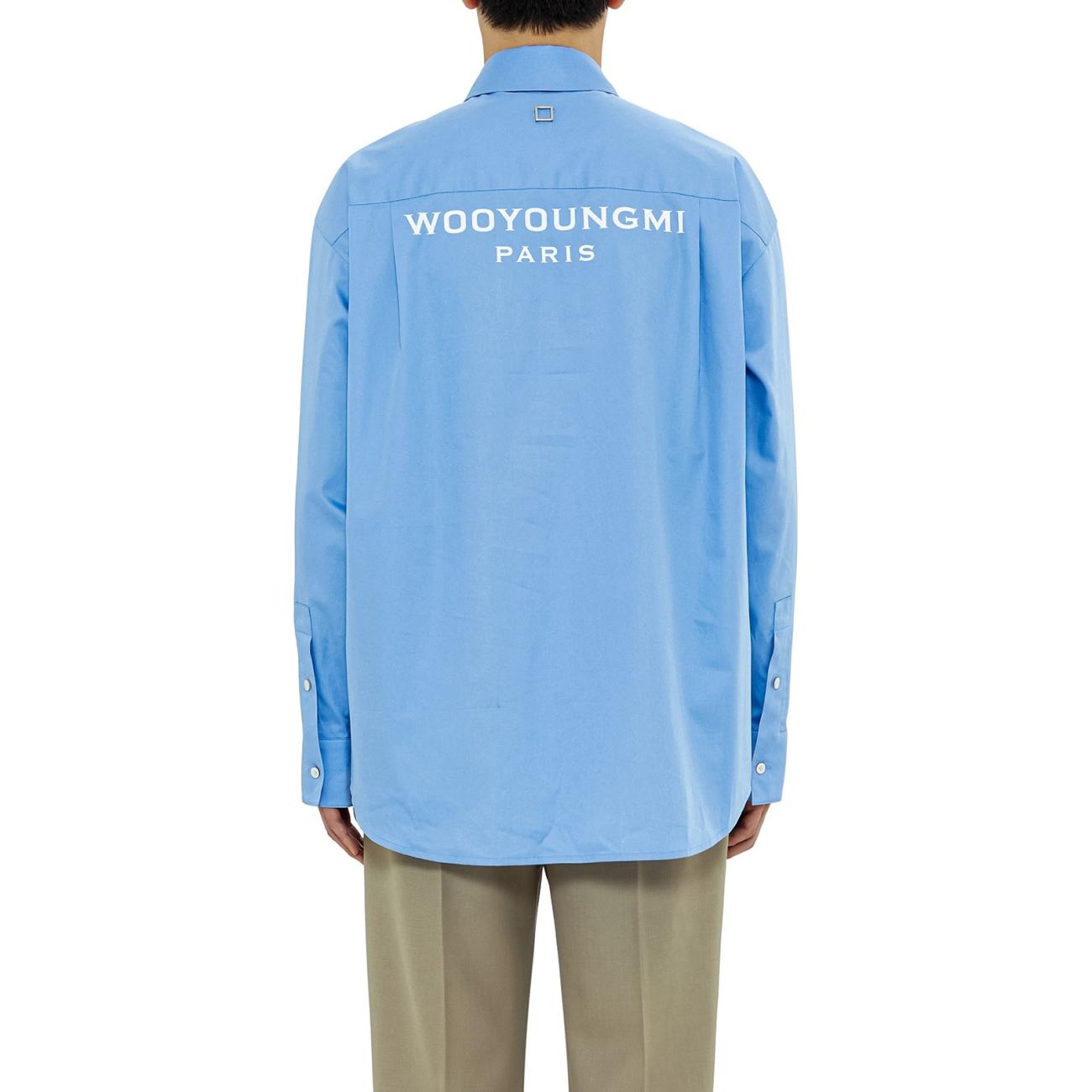 Blue Cotton Backlogo Shirt