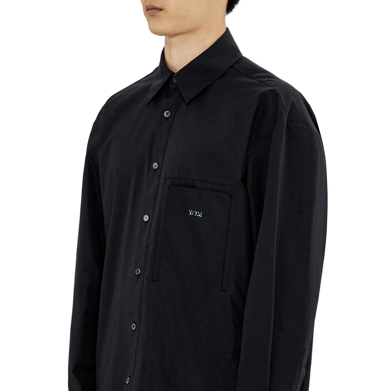 Black Cotton Backlogo Shirt