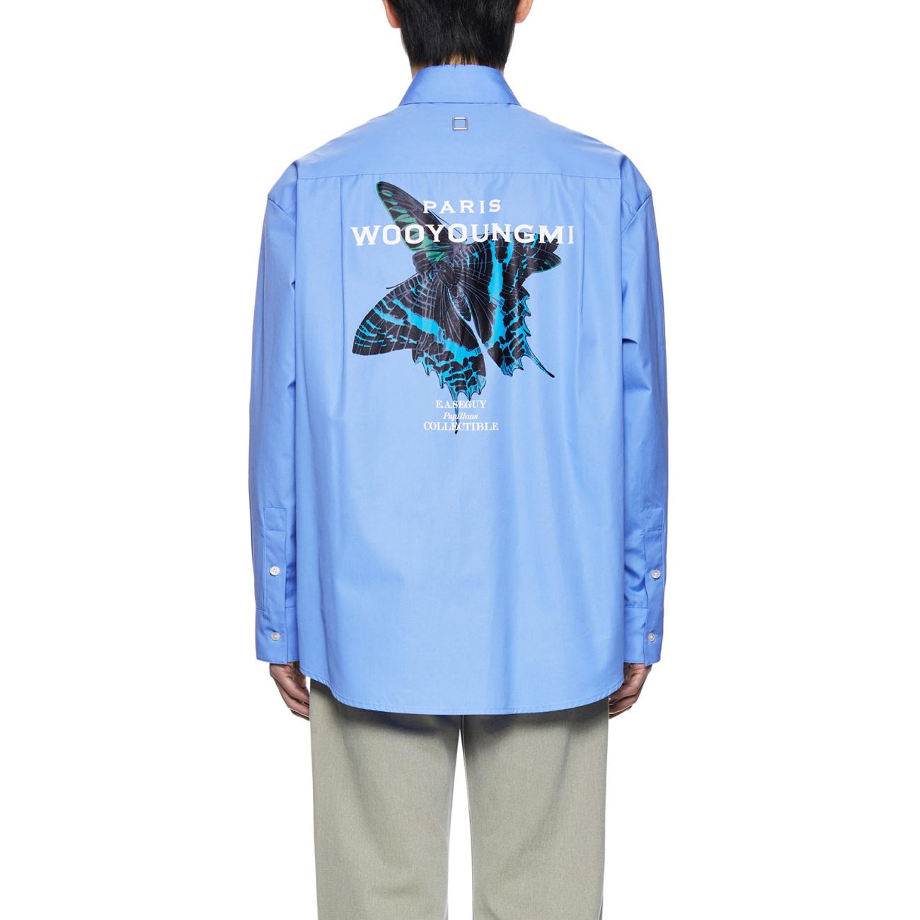 Blue Cotton Butterfly Backlogo Shirt