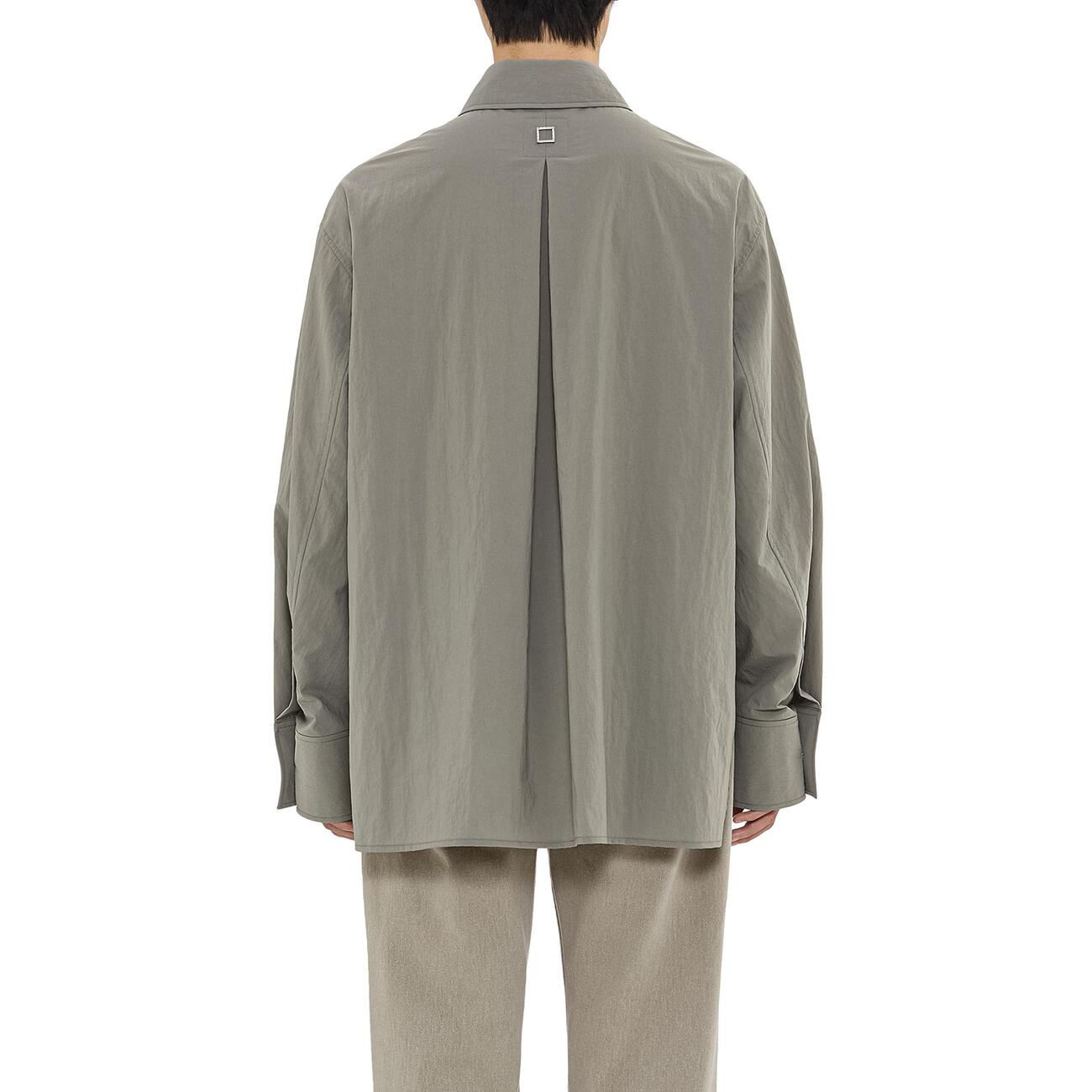 gray nylon pocket shirt