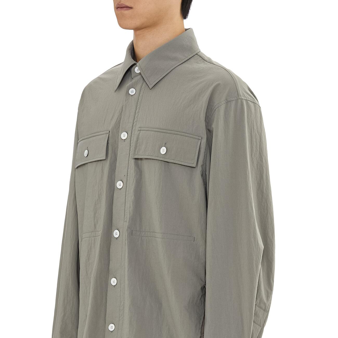 gray nylon pocket shirt