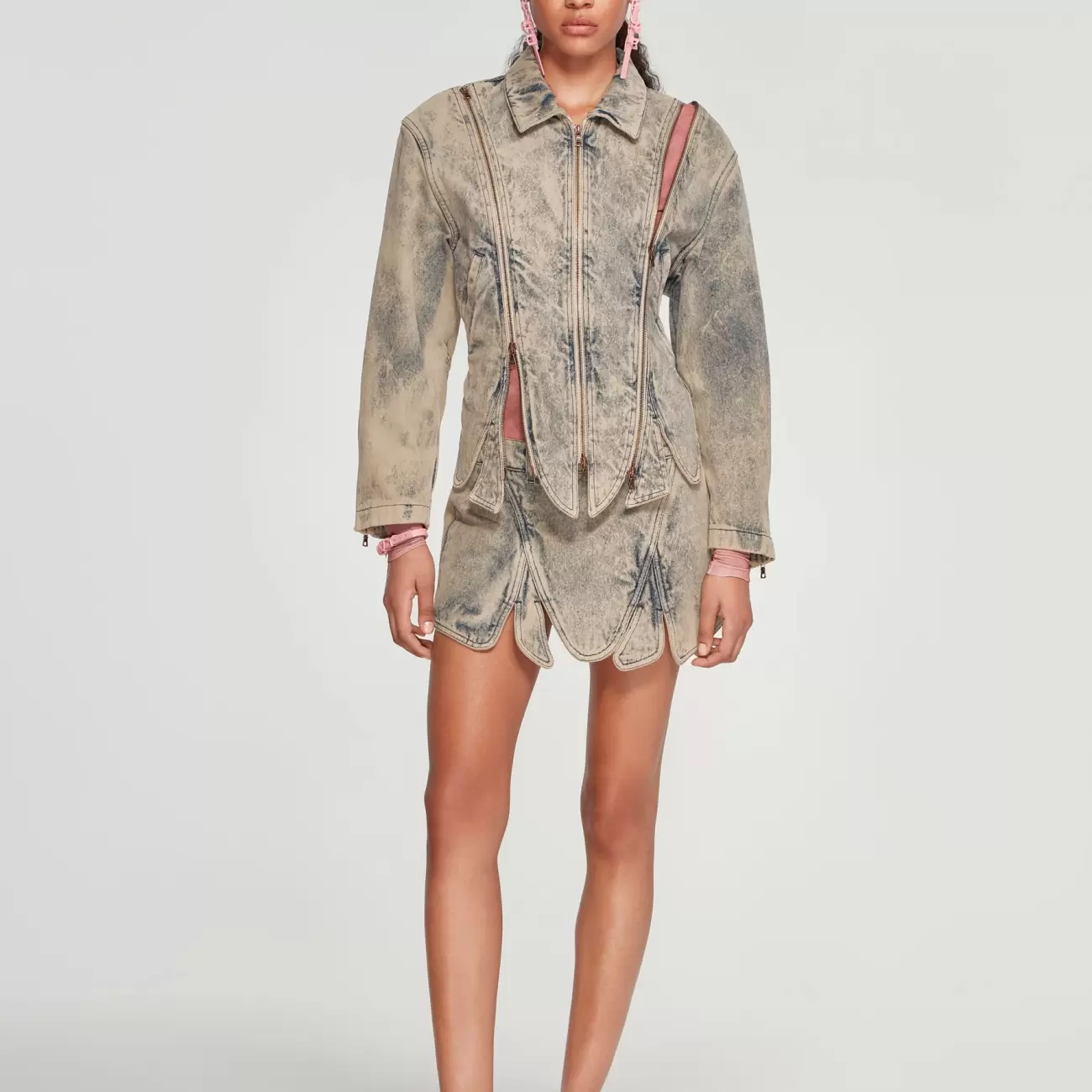 Tudor Zip Denim Jacket