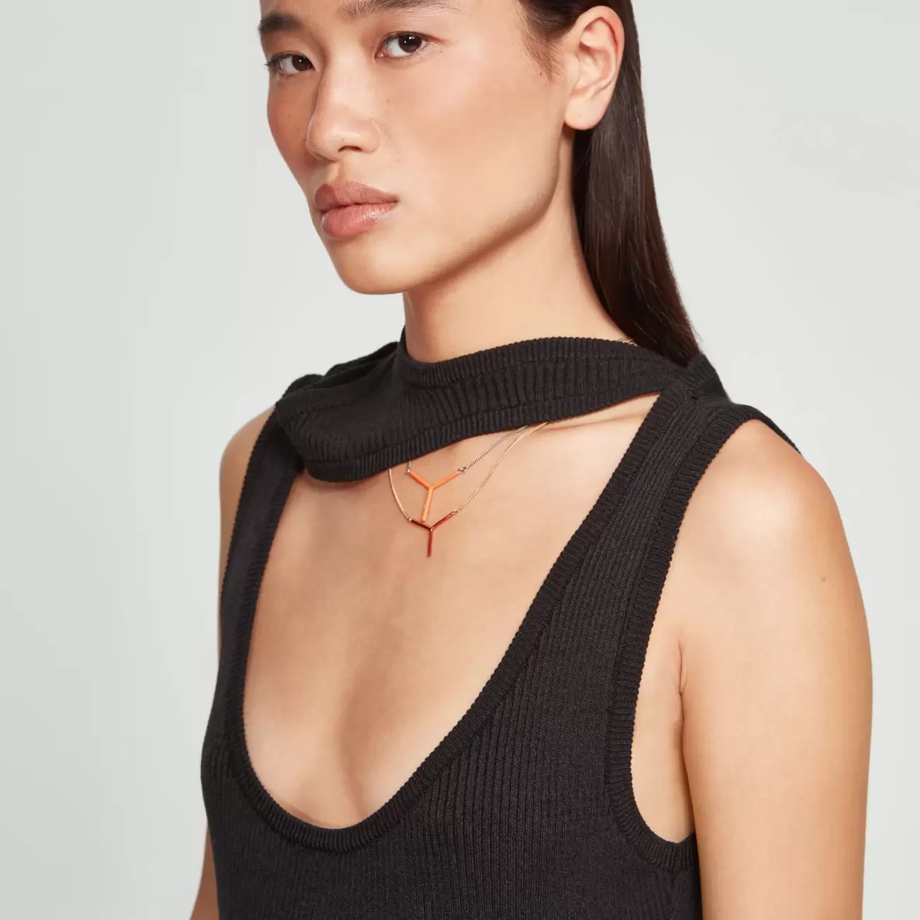 Classic Triple Collar Knit Tank Dress