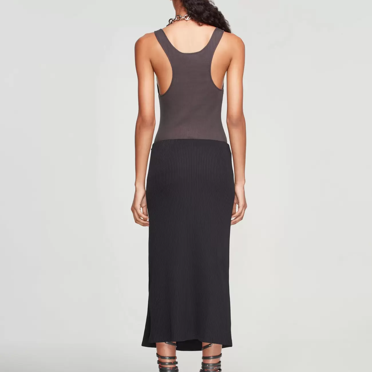 Snap Panel Maxi Skirt