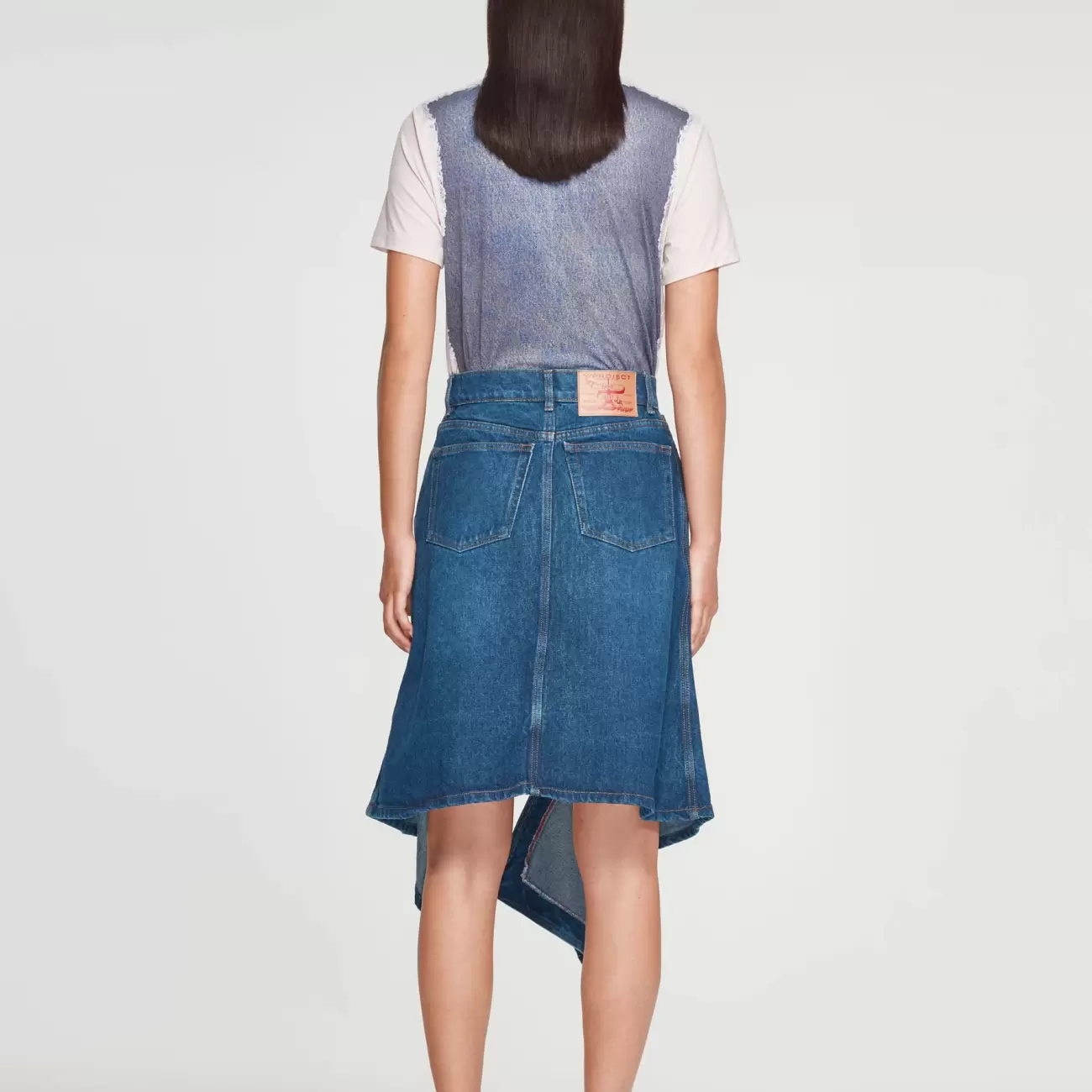 Cut Out Denim Mini Skirt Navy