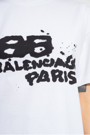 BALENCIAGA WHITE T-SHIRT WITH LOGO