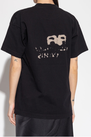 BALENCIAGA BLACK T-SHIRT WITH LOGO