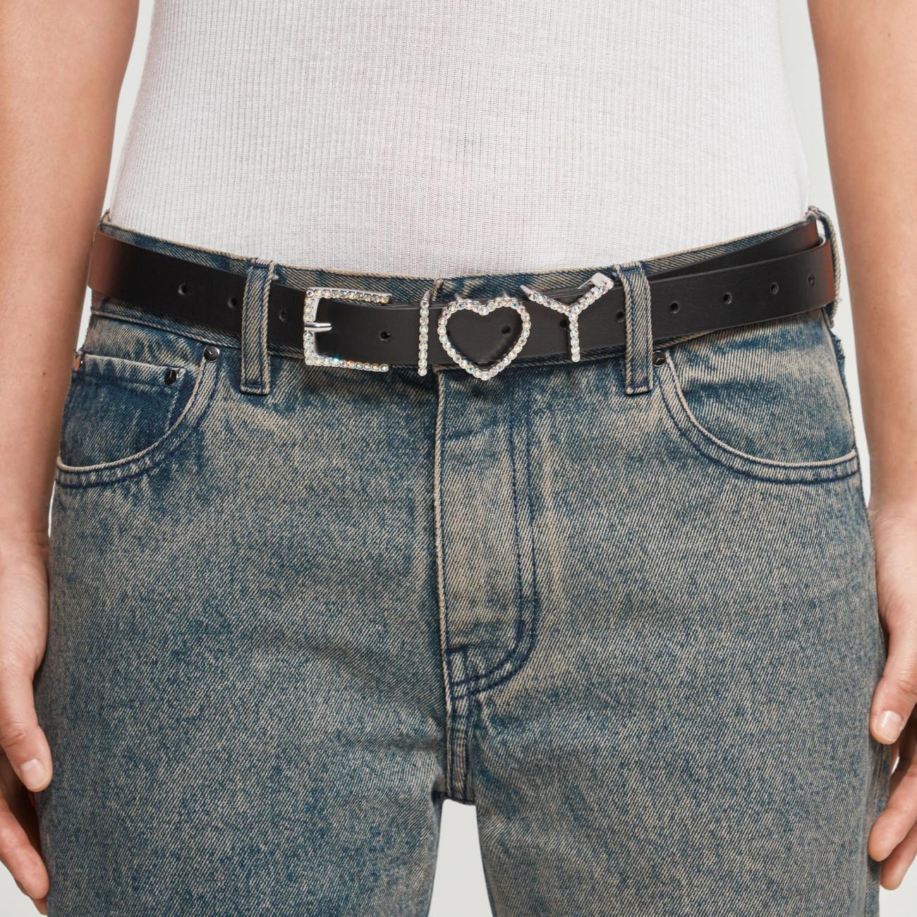 Y Heart Belt - Black