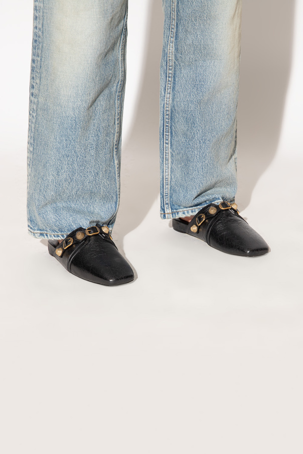 BALENCIAGA BLACK ‘COSY CAGOLE’ SLIDES