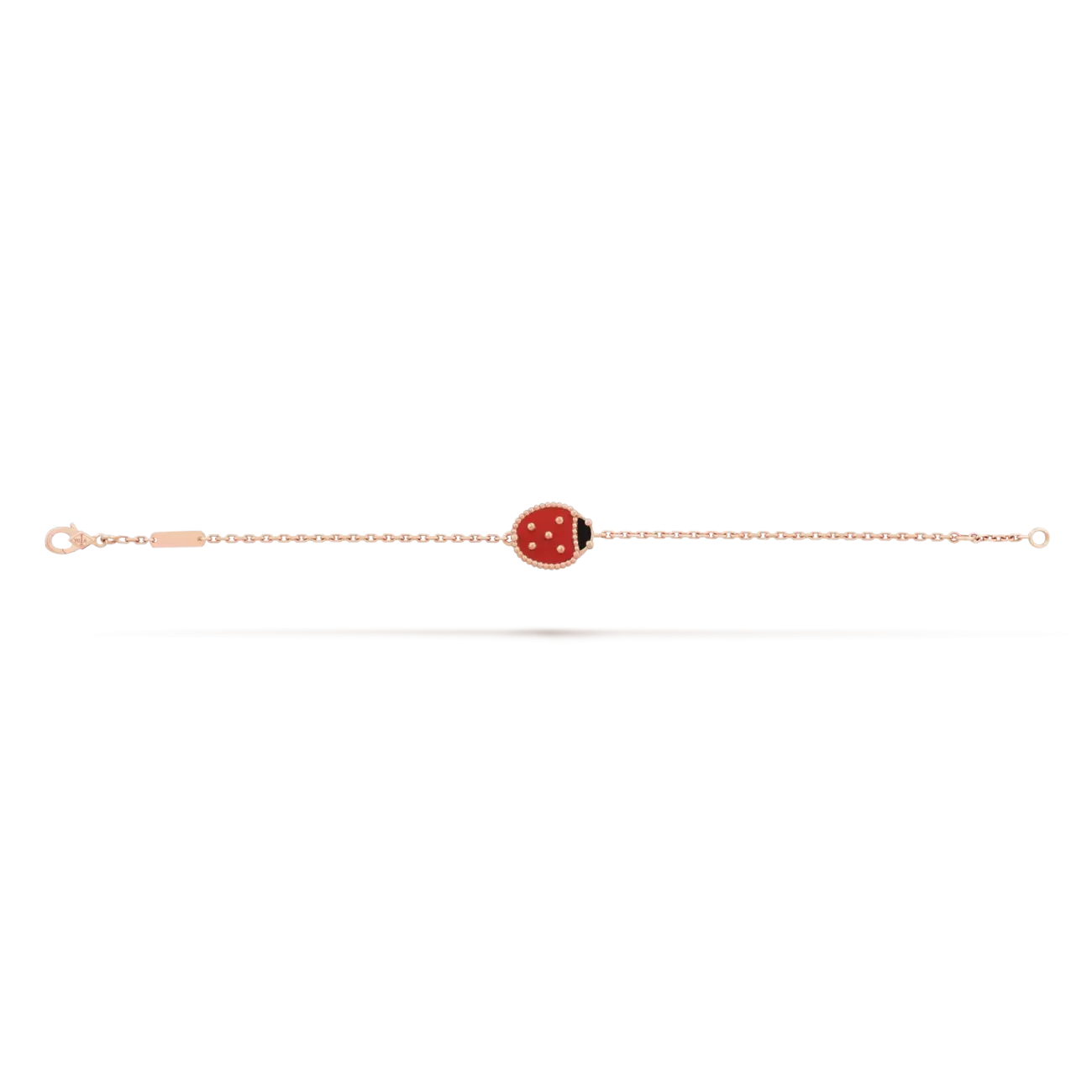 Lucky spring bracelet, ladybug with folded wings